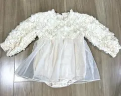 ベビードレス セレモニードレス 長袖 ロンパース 誕生日 80 女の子