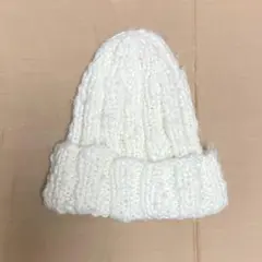 ニットキャップ ビーニー 白