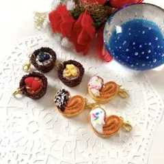 ミニチュア・フェイクスイーツ♡ケーキ・クッキー(6点)チャーム アクセサリー