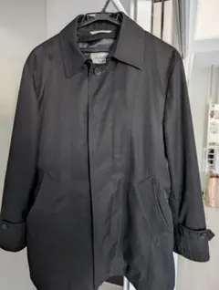 D'URBAN ストライプ ステンカラーコート 黒