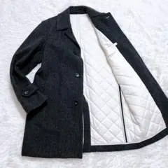 美品✨ トゥモローランド ステンカラーコート ヘリンボーン ウール L グレー