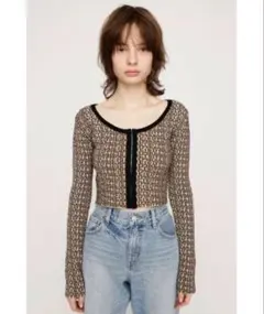 SLY GLITTER JQ TOPS グリッター ジャガード トップス