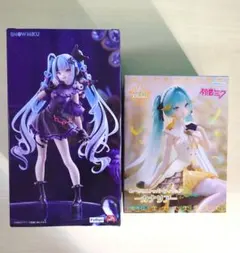初音ミク プライズフィギュア 雪ミク×クロミ ぬーどるすとっぱー　カナリア　2点