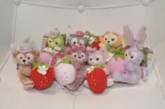 【新品タグ有】ハートフェルトストロベリーギフト ぬいば 7点ダッフィー＆フレンズ