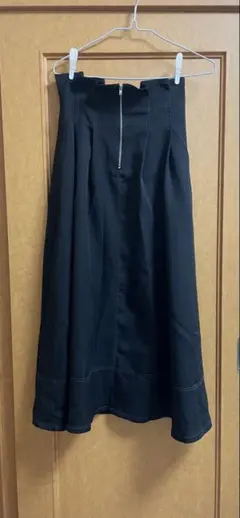 NICE CLAUP配色ステッチタックデザインフレアスカート