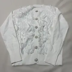 新品未使用　フロントレースカーディガン　ホワイト