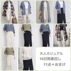 大人カジュアル　10日間着回しコーデ　11点セット