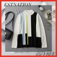 ESTNATION エストネーション✨ジオメトリックニット　幾何学