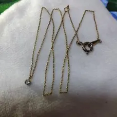 anemone 金属不明YG色g 水色石付きネックレス