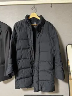 ユニクロ ダウンコート XS ブラック フード付き ダウン90% ロング丈