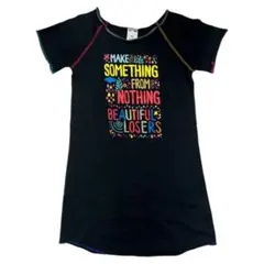 X-girl ロゴ プリント 半袖 スウェット チュニック ワンピース