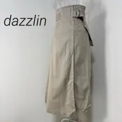 ダズリン　【S】ベージュ ハイウエストフレアスカート ベルト付き コットン混紡