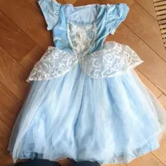 水色 フリル付き　シンデレラ風ドレス コスチューム