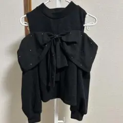 セール【しまむら】リボンオフショルダー　M 黒