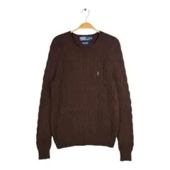 ラルフローレン ケーブル編み コットンセーター コットンニット ブラウン M