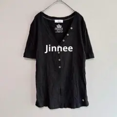 Jinnee/ジニー/Vネック リブ Tシャツ 半袖/ヘンリーネック/3781