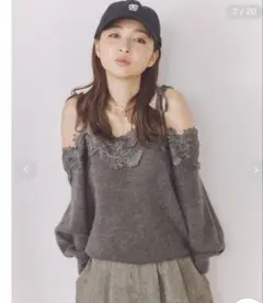 SNIDEL レーストリミングオフショルプルオーバー