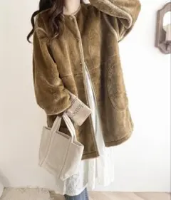 《JAVAジャバコラボ》別格、大人コーデ。ファーブルゾンアウター