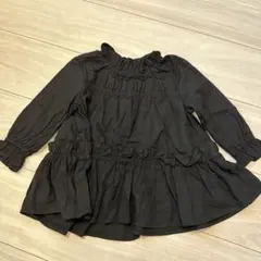 RIO ブラック フリルシャツ 80