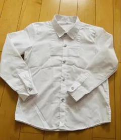 ホワイト ピンタック付き長袖シャツ 150cm