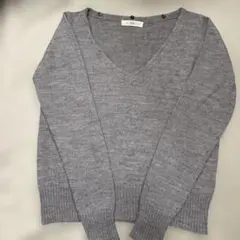 LOWRYS FARM グレー Vネックニット Lサイズ