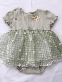 グリーン系 ワンピース風ロンパース　70センチ