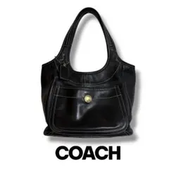 【訳あり・ダメージあり】COACH コーチ エルゴ レザートートバッグ ブラックのサムネイル