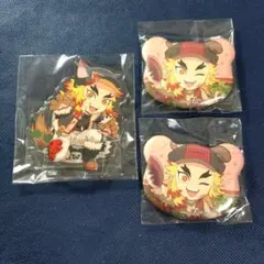 鬼滅の刃 煉獄杏寿郎 アクリルスタンド ハロウィン くま缶バッジ 実りの秋祭り