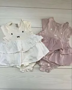 お値下げ　プティマイン　ミッフィーコラボのロンパース2点セット