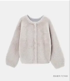 PLST 2024フェザーヤーン2wayカーディガン ナチュラルS 未使用に近い