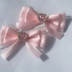 【ピンク】 ピンク色 リボンヘアクリップ アイドル 推し活