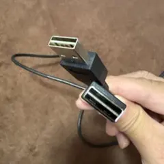 【どちら側でも挿せる】USB A to A ケーブル ブラック 1m