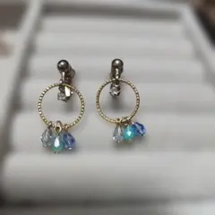 カラフルビーズのフープイヤリング