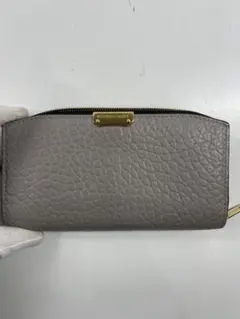 h*e様 Burberry グレー レザー 長財布 ジッパー式