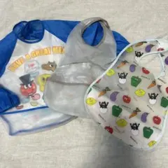 お食事エプロン 3点セット（長袖1枚・袖なし2枚）離乳食 ベビー