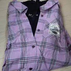 メゾピアノジュニア　フード付きシャツワンピース　160cm 長袖