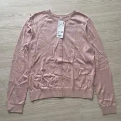 【新品】UNIQLO ユニクロ UVカットクルーネックカーディガン　ピンク　M