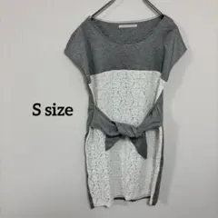 フレンチスリーブ 日本製半袖ワンピース Sレースブラウス　c330②