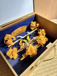 黄色の花モチーフ 和装髪飾りセット
