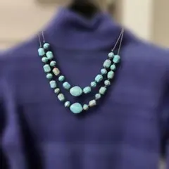 ターコイズ風ビーズのネックレス