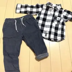 babyGAP ブリーズ　チェック柄 コーデュロイセット 18-24ヶ月