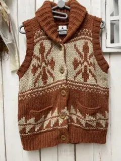 ニットベスト ハイネック