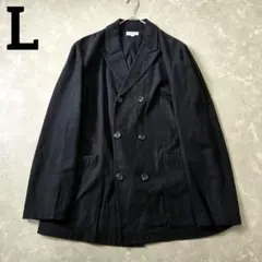 【美品】UNITED ARROWS ダブルジャケット 黒 コットン L　6ボタン