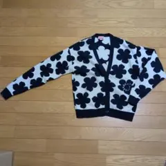 KENZO PARISケンゾー花柄ニットカーディガンホワイト×ネイビーのサムネイル