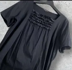 大きいサイズ！23区　フロントフリルデザインカットソー