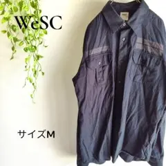 b2180　ウィーエスシー　長袖シャツ　M　メンズ　カジュアル　ブラック