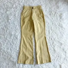 ビサビ センタープレスパンツ カジュアルパンツ フレアパンツ イエロー S