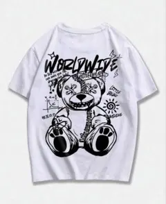 テディベア グラフィック Tシャツ ホワイト