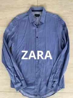 ZARA MAN スリムフィット 長袖シャツ ブルーのサムネイル
