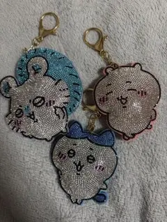 ちいかわ ハチワレ モモンガ ラインストーンキーホルダー クレーンゲーム 3点